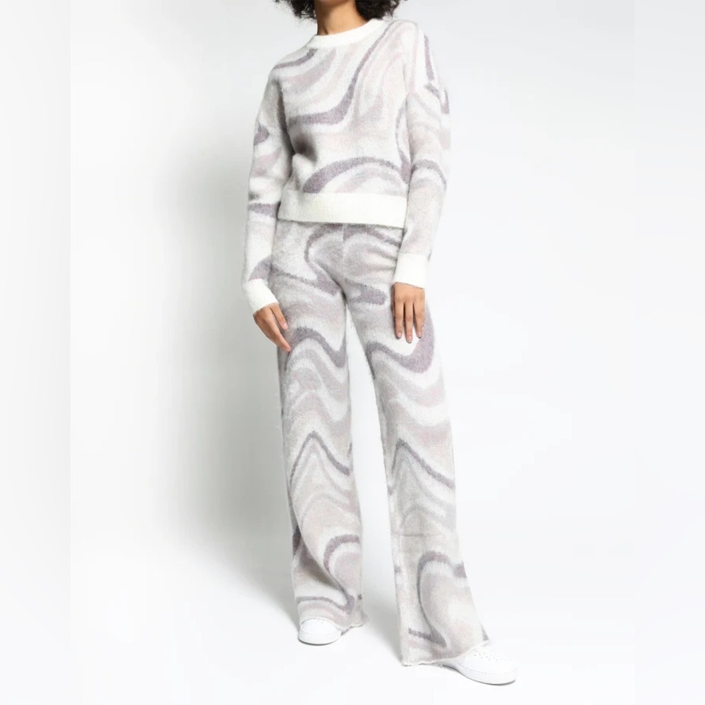 Twenty Montreal Spectrum Swirl Mohair Wide Leg Sweater Pants Size S - Picture 5 of 7